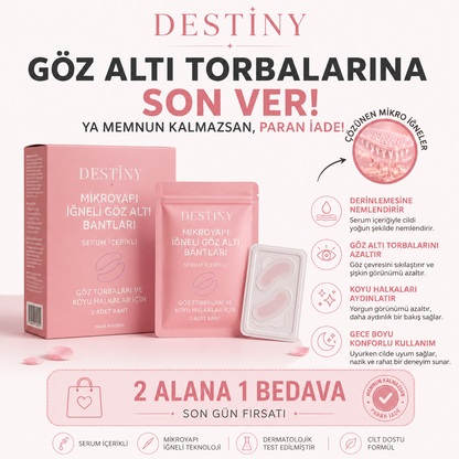 DESTİNY Mikroyapı İğneli Göz Altı Bantları | Koyu Halka ve Şişkinlik Karşıtı