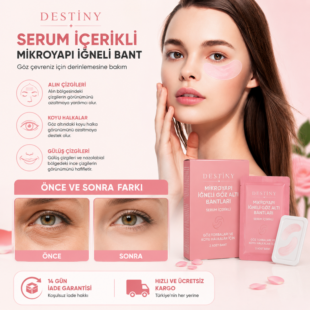 DESTİNY Mikroyapı İğneli Göz Altı Bantları | Koyu Halka ve Şişkinlik Karşıtı