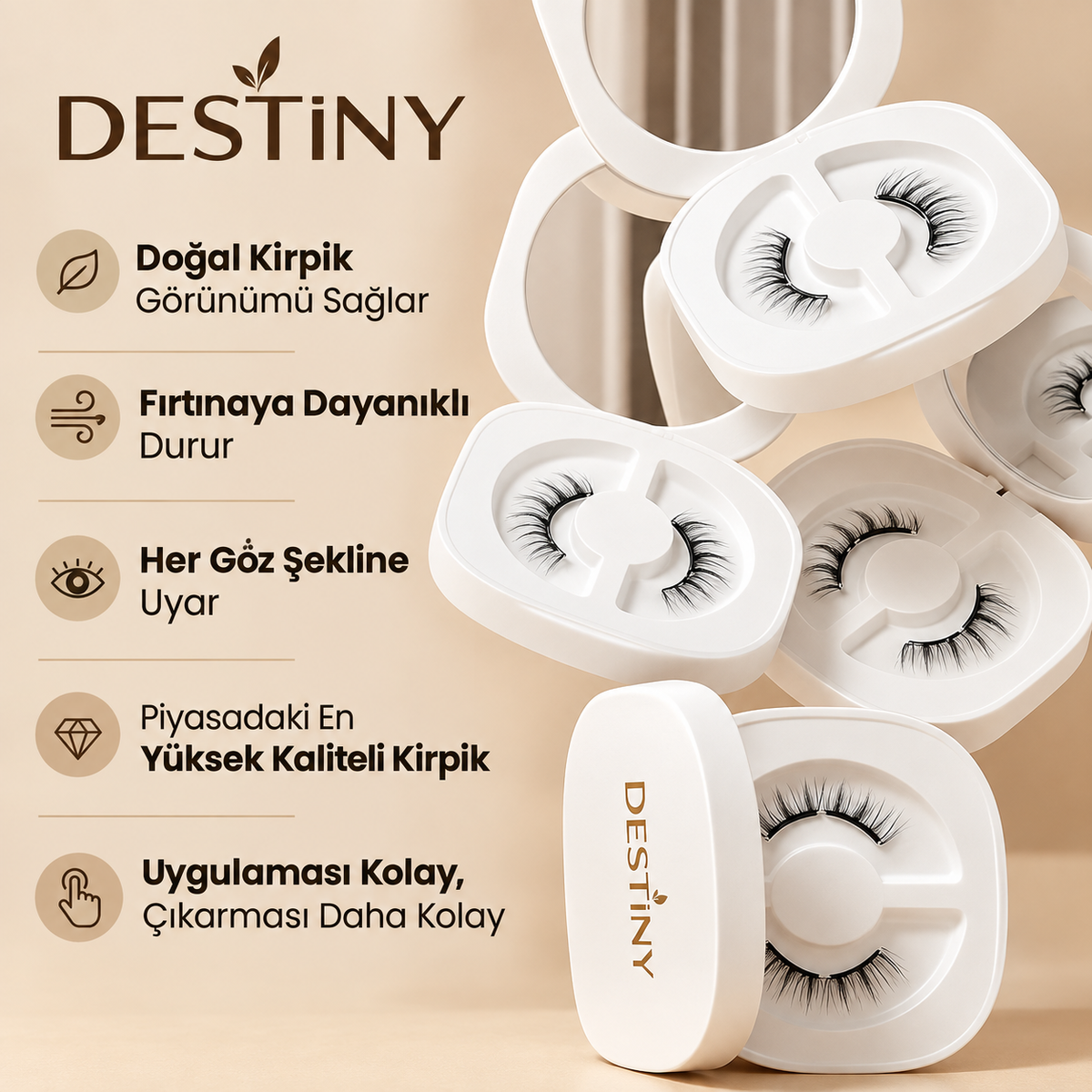 DESTİNY Manyetik Kirpik Kiti Set