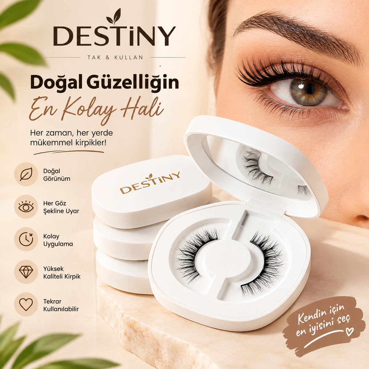 DESTİNY Manyetik Kirpik Kiti Set