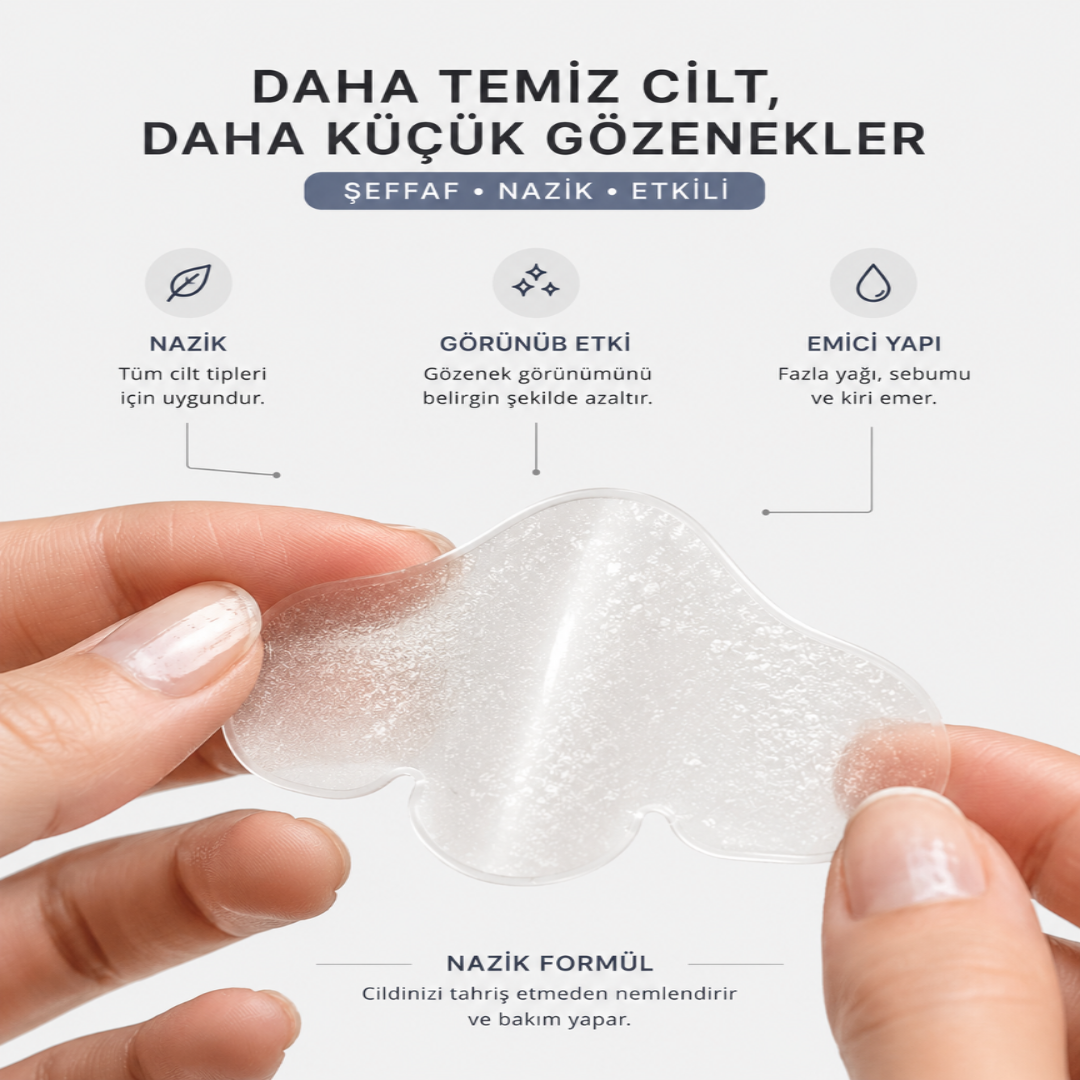 Gece Etkili Hidrokolloid Burun-Çene Bandı – Siyah Nokta Karşıtı Patch