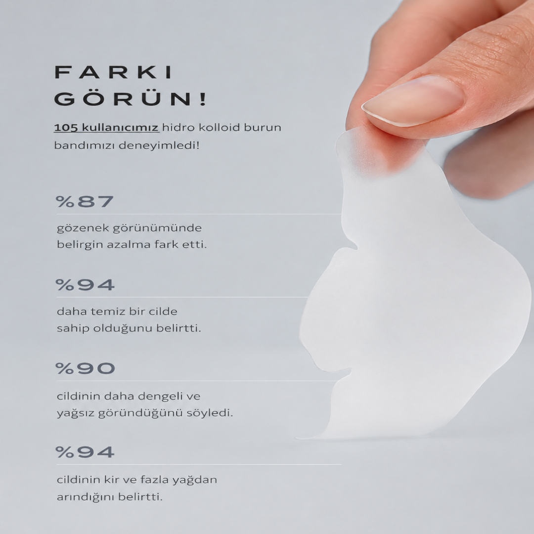 Gece Etkili Hidrokolloid Burun-Çene Bandı – Siyah Nokta Karşıtı Patch