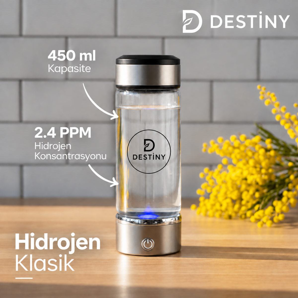 DESTİNY Hidrojenatör® Hidrojen Su Şişesi